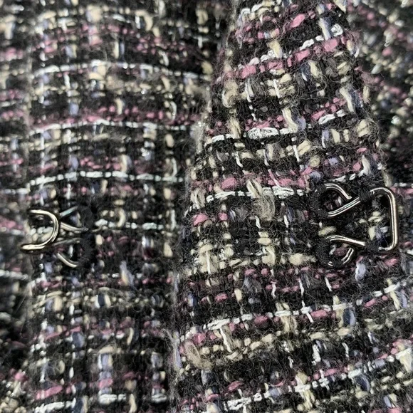 Banana Republic Tweed Blazer Jacket 3/4 Sleeves Full Lining Size 2 - Picture 11 of 14